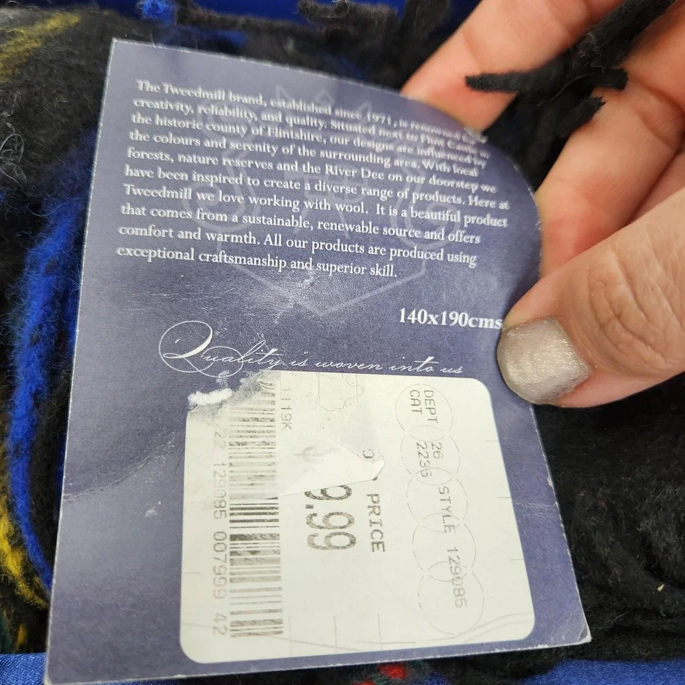 Tweedmill Lambswool Tartan Throw Blanket 140x190 British Made Multicolor Soft